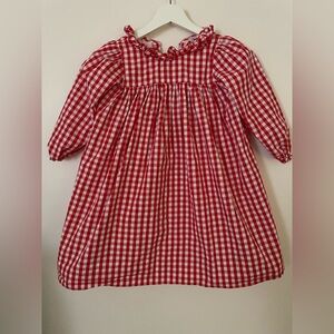 Red Gingham Smockingbird Dress